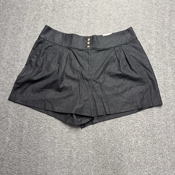 Lane Bryant Pants - NWT Lane Bryant Soft Linen Blend Shorts Women's 20 Black Mid Rise 4" Inseam NEW